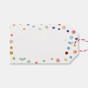 Étiquettes-cadeau Tag Cadeau Rainbow Confetti Watercolor Dots