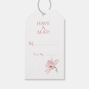 Étiquettes-cadeau Tag Cadeau rose Magnolias et verdure Cartes de Pla