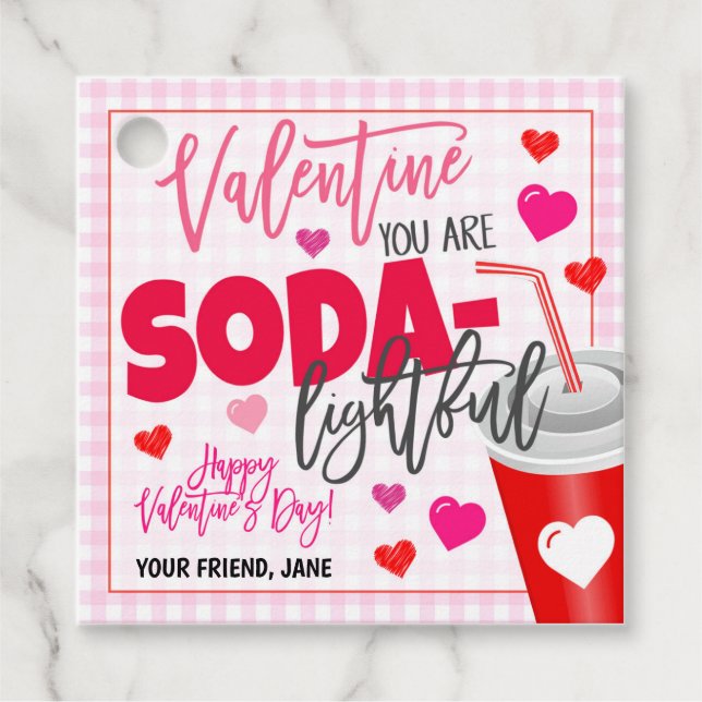 Étiquettes Cadeau Tag Cadeau Soda Valentine (Devant)