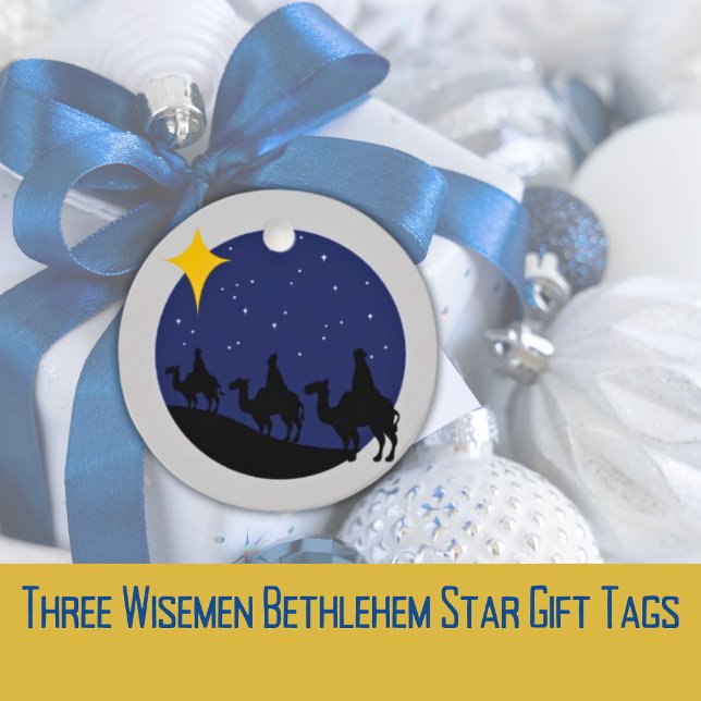 Étiquettes Cadeau Tag cadeau trois Wisemen Bethlehem Star (Three Wisemen Bethlehem Star Gift Tags)