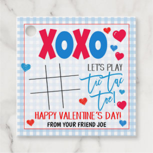 Étiquettes Cadeau Tag cadeau Valentine Tic Tac Toe