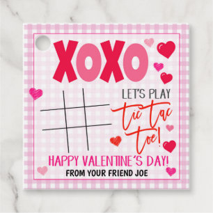 Étiquettes Cadeau Tag cadeau Valentine Tic Tac Toe
