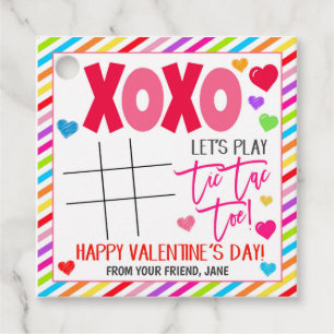 Étiquettes Cadeau Tag cadeau Valentine Tic Tac Toe