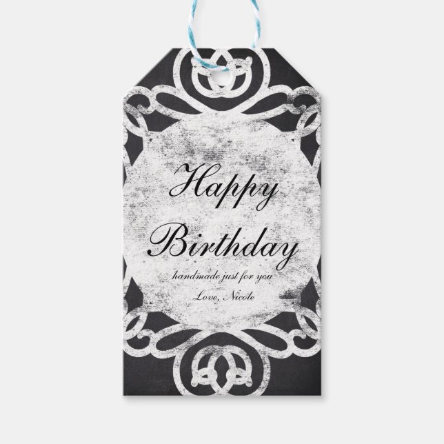Étiquettes-cadeau Tag Cadeau Vintage Chalk Élégant (Devant)
