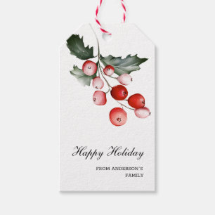Étiquettes-cadeau Tag cadeau vintage Winter Holly Holiday