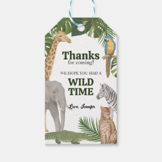 Étiquettes-cadeau Tag Cadeau Wild One Safari Tropic Birthday Merci