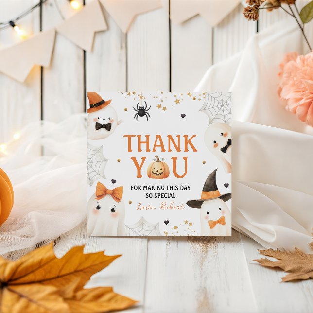 Étiquettes Cadeau Tag Citrouille éffrayant Merci d'anniversaire (Créateur téléchargé)