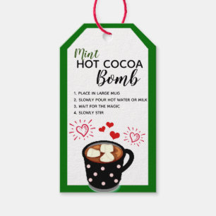 Étiquettes-cadeau Tag de bombe de cacao chaud à la menthe