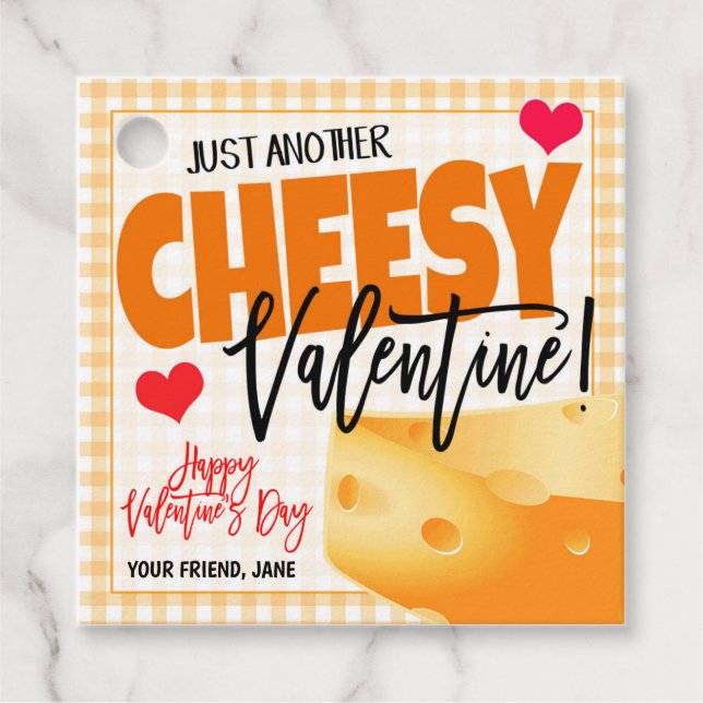 Étiquettes Cadeau Tag de cadeau au fromage Valentines (Devant)
