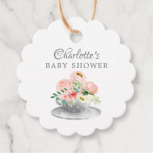 Étiquettes Cadeau Tag de cadeau de Baby shower de thé moderne Favori