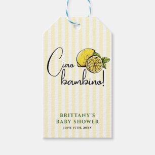 Étiquettes-cadeau Tag de cadeau de Baby shower italien Ciao Baby Lem