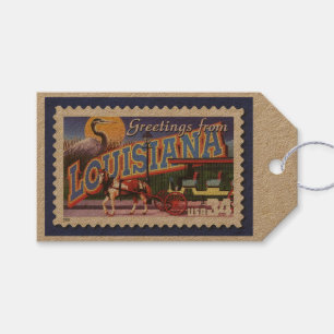 Étiquettes-cadeau Tag de cadeau de timbre de Louisiana