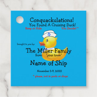 Étiquettes Cadeau Tag de canard de croisière