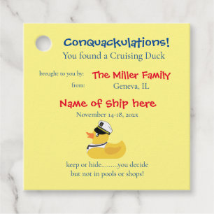 Étiquettes Cadeau Tag de canard de croisière
