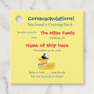 Étiquettes Cadeau Tag de canard de croisière