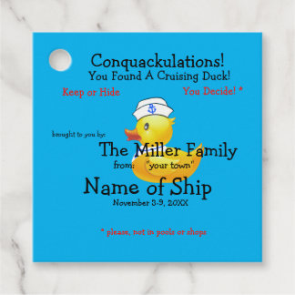 Étiquettes Cadeau Tag de canard de croisière