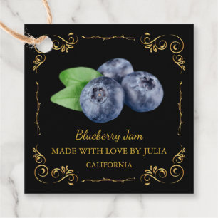 Étiquettes Cadeau Tag de Carré de confiture de bleuet vintage fait m