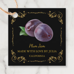 Étiquettes Cadeau Tag de Carré de confiture de prune maison vintage