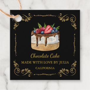 Étiquettes Cadeau Tag de Carré de gâteau maison vintage