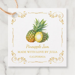 Étiquettes Cadeau Tag de Carré Hang vintage à la confiture d'ananas 