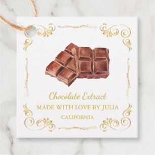 Étiquettes Cadeau Tag de Carré vintage d'extraction de chocolat mais