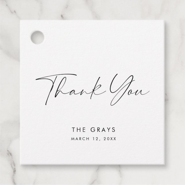 Étiquettes Cadeau Tag de faveur de mariage moderne (Devant)