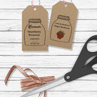 Étiquettes-cadeau Tag de fraise rustique