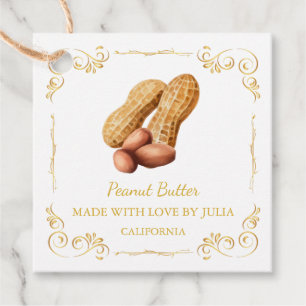 Étiquettes Cadeau Tag de hang du Carré de beurre d'arachide fait mai