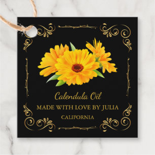 Étiquettes Cadeau Tag de Hang du Carré d'huile de Calendula maison v