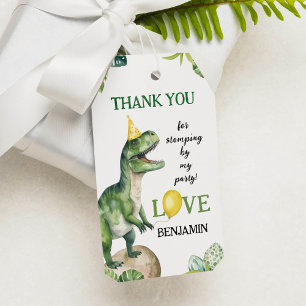 Étiquettes-cadeau Tag de Merci de fête d'anniversaire de Dinosaur