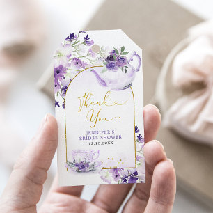 Étiquettes-cadeau Tag de Merci de thé à Fête des mariées florale vio