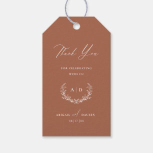 Étiquettes-cadeau Tag de Merci Favor du jour de mariage en terre cui