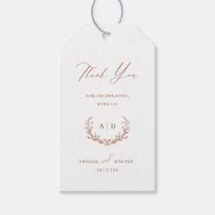 Étiquettes-cadeau Tag de Merci Favor du jour de mariage en terre cui