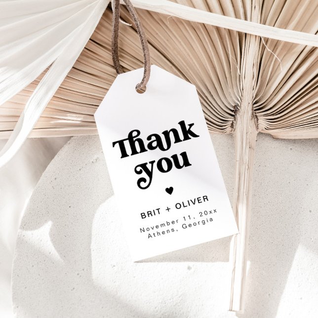 Étiquettes-cadeau Tag de Merci Super de mariage rétro Favor (Créateur téléchargé)