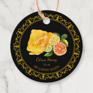 Étiquettes Cadeau Tag de pendaison vintage de miel Citrus infusé