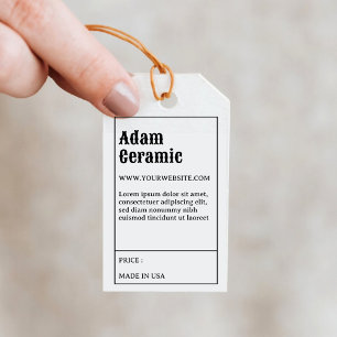 Étiquettes-cadeau Tag de prix et d'information du produit Retro Typo