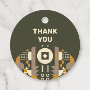 Étiquettes Cadeau Tag de prix géométrique de tonalité Terre rétro mo