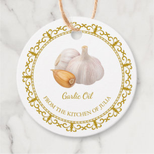 Étiquettes Cadeau Tag de suspension vintage à l'huile d'ail maison
