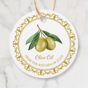 Étiquettes Cadeau Tag de suspension vintage à l'huile d'olive maison