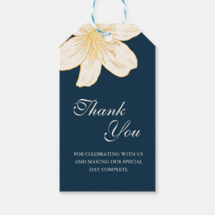 Étiquettes-cadeau Tag d'emballage Mariage moderne bleu Fleur Chic