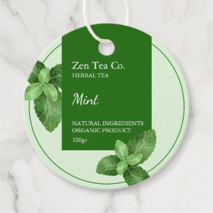 Étiquettes Cadeau Tag d'entreprise de thé à la menthe