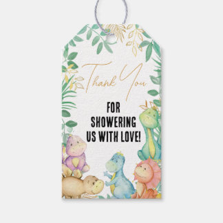 Étiquettes-cadeau Tag Dinosaur Baby shower Merci Favor