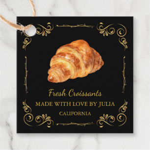 Étiquettes Cadeau Tag du Carré Croissant vintage fait maison