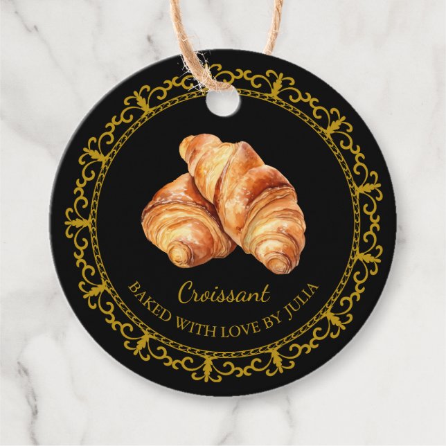 Étiquettes Cadeau Tag du Croissant fait maison vintage (Devant)