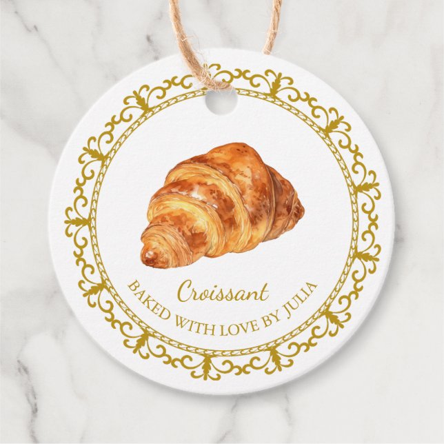 Étiquettes Cadeau Tag du Croissant fait maison vintage (Devant)