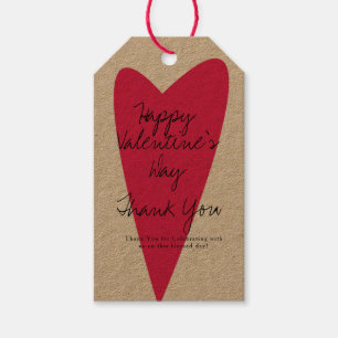Étiquettes-cadeau Tag du Merci du coeur de la Saint-Valentin