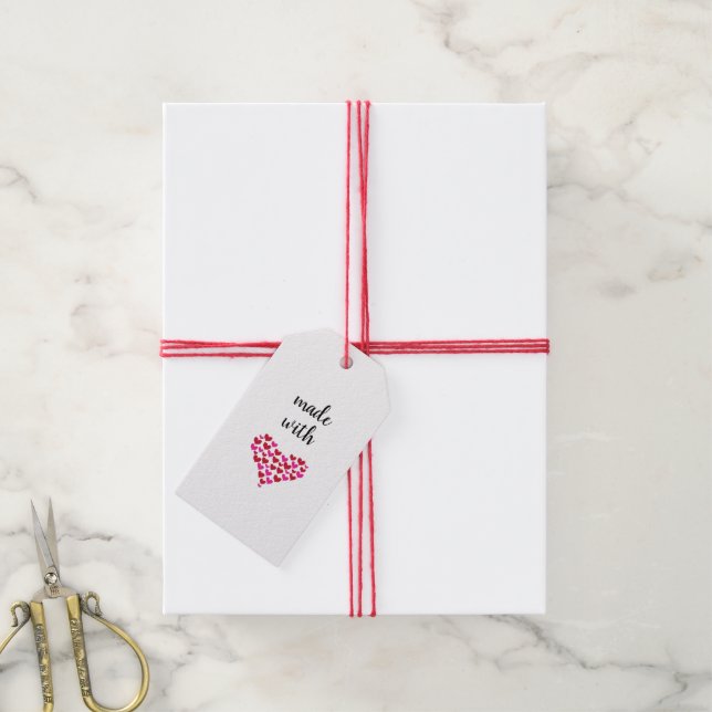 Étiquettes-cadeau Tag Fabriqué avec amour (Avec de la ficelle)