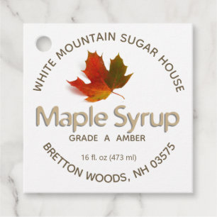 Étiquettes Cadeau Tag Feuille colorée pour sirop d'érable