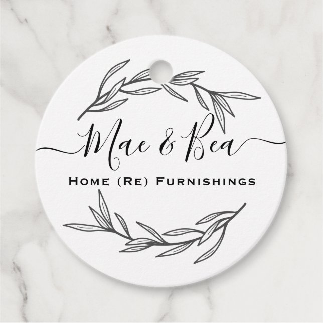 Étiquettes Cadeau Tag Feuille de laurier moderne (Devant)