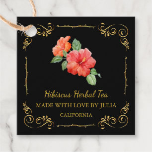 Étiquettes Cadeau Tag Hang du Carré de thé Hibiscus maison vintage
